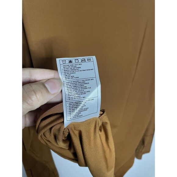 Vintage Y2K Center Swoosh Dri-Fit NWT Brown Athletic Sport Round Neck Long Shirt - Picture 10 of 11